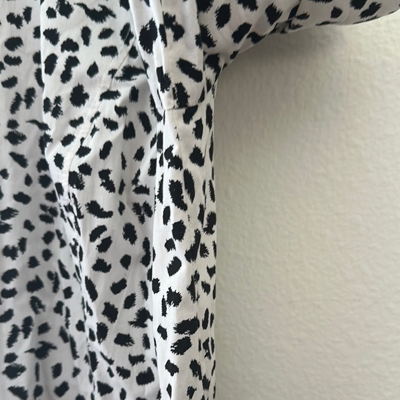 Rebecca Taylor Black and White Patterned Dress with Lace Trim - Picture 7 of 10